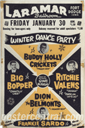 buddy holly, big bopper, richie valens poster